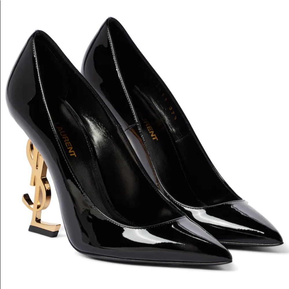 Saint Laurent Black Patent Opyum 110 pumps with a box